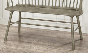 English Elm 1pc Vintage Farmhouse Spindle Back Bench 48" Rustic Wooden Entryway Seat for Cozy Homes and Halls Gray 52 L x 23 W x 15 H B011P284205