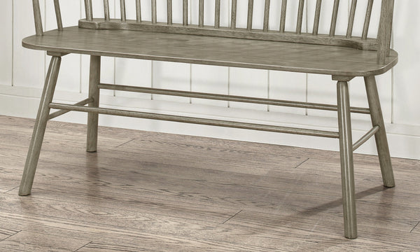 English Elm 1pc Vintage Farmhouse Spindle Back Bench 48" Rustic Wooden Entryway Seat for Cozy Homes and Halls Gray 52 L x 23 W x 15 H B011P284205