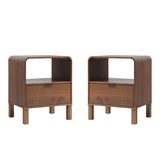 24" Rounded Edge 1 Drawer Nightstand - Set of 2 Brown ELIB4CBR-2PK Walker Edison