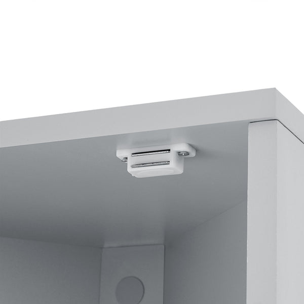 English Elm Multi-Functional Corner Cabinet Tall Trapezoid Bathroom Storage with Adjustable Shelves, Doors, Anti-Dump Device Grey WF530911AAE