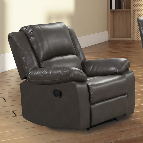 English Elm Transitional Multi-Function Glider Recliner with Channel Back, Cup Holders, Hidden Storage, Upholstered Comfort Gray 31 L x 36 W x 28 H B2741P385165