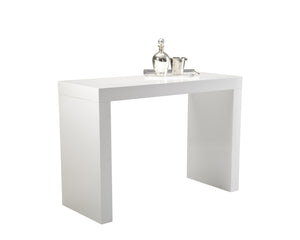 Sunpan Faro Urban Bar Table - Stylish Solid Ash Design with Room for Four Stools, Perfect for Any Space High Gloss White