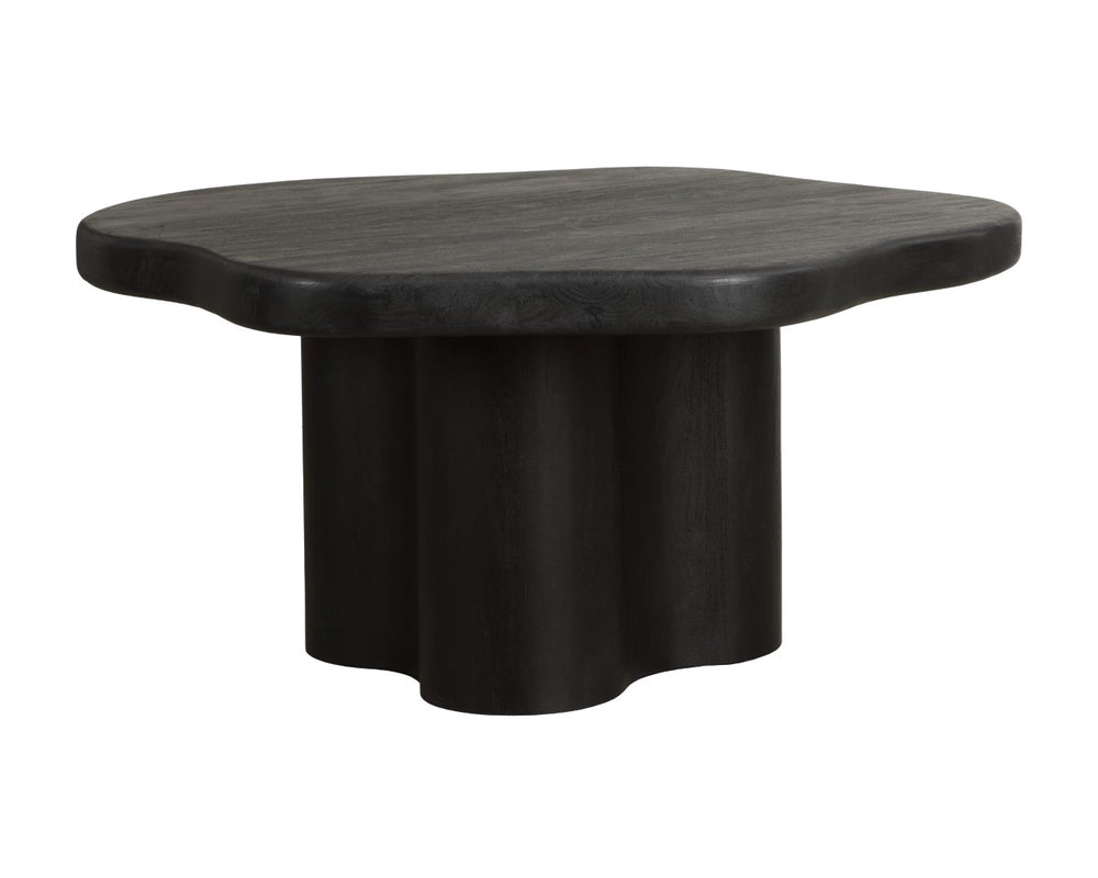 Sunpan BELLONA Dining Table - Charcoal Black Acacia Wood, Sculptural Design for Contemporary Spaces - 68.5" 112357