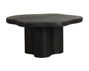 Sunpan BELLONA Dining Table - Charcoal Black Acacia Wood, Sculptural Design for Contemporary Spaces - 68.5" 112357