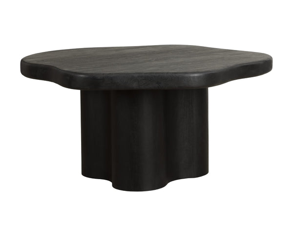Sunpan BELLONA Dining Table - Charcoal Black Acacia Wood, Sculptural Design for Contemporary Spaces - 68.5" 112357