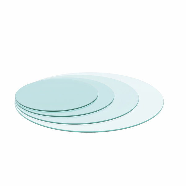 English Elm 36"inch Round Tempered Glass Table Top with Polished Edge for Dining or Patio W241P248366