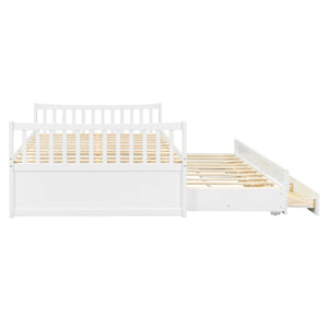 English Elm Full Size Daybed with Trundle Twin Pullout and Three Storage Drawers for Guest Rooms LP100341AAK