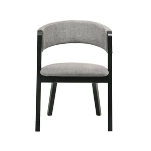 English Elm Rowan Gray Polyester Upholstered Dining Chair Set with Sleek Black Frame B2736P464867