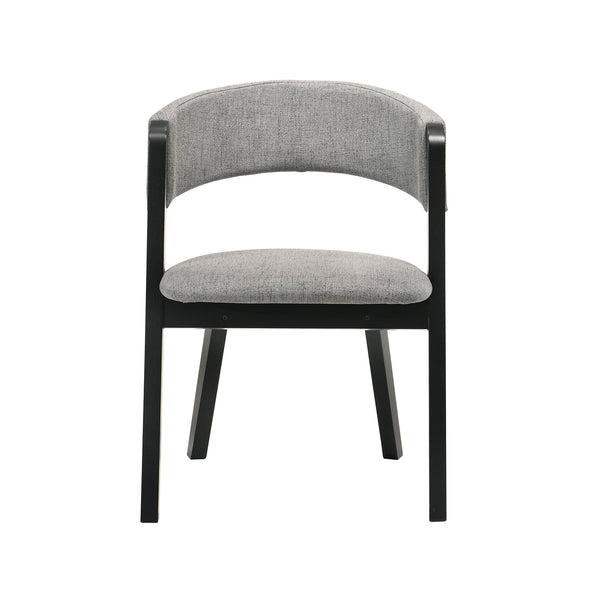 English Elm Rowan Gray Polyester Upholstered Dining Chair Set with Sleek Black Frame B2736P464867