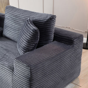 English Elm 108'' Modular Corduroy Sectional Cloud Sofa Bed with Deep Seat and Flexible Layout W1117S00359