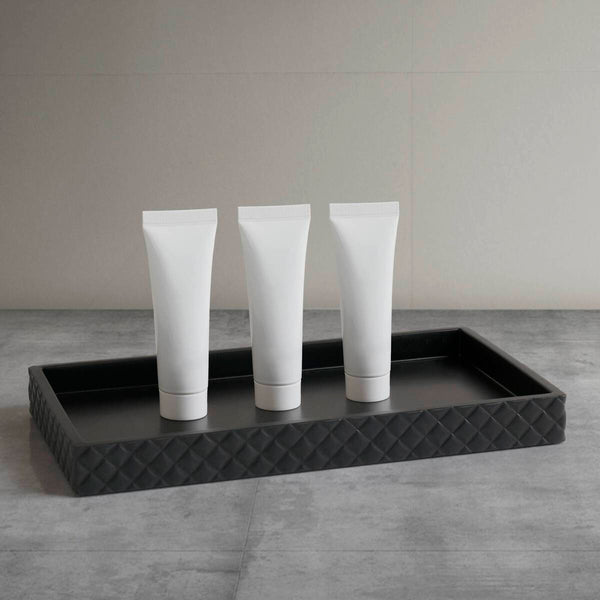 English Elm One Four-piece Resin Bath Set with Diamond Texture and Antimicrobial Onyx Finish B035P437555