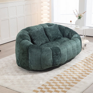 English Elm Bean Bean Bag Sofa High-Density Memory Foam Two-Seater Lounger High Back Chenille Cozy Support Emerald W395P181435