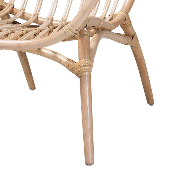 English Elm Modern Rattan Accent Chair Woven Openwork Back Bohemian Coastal Living Room Seat B2750P420377