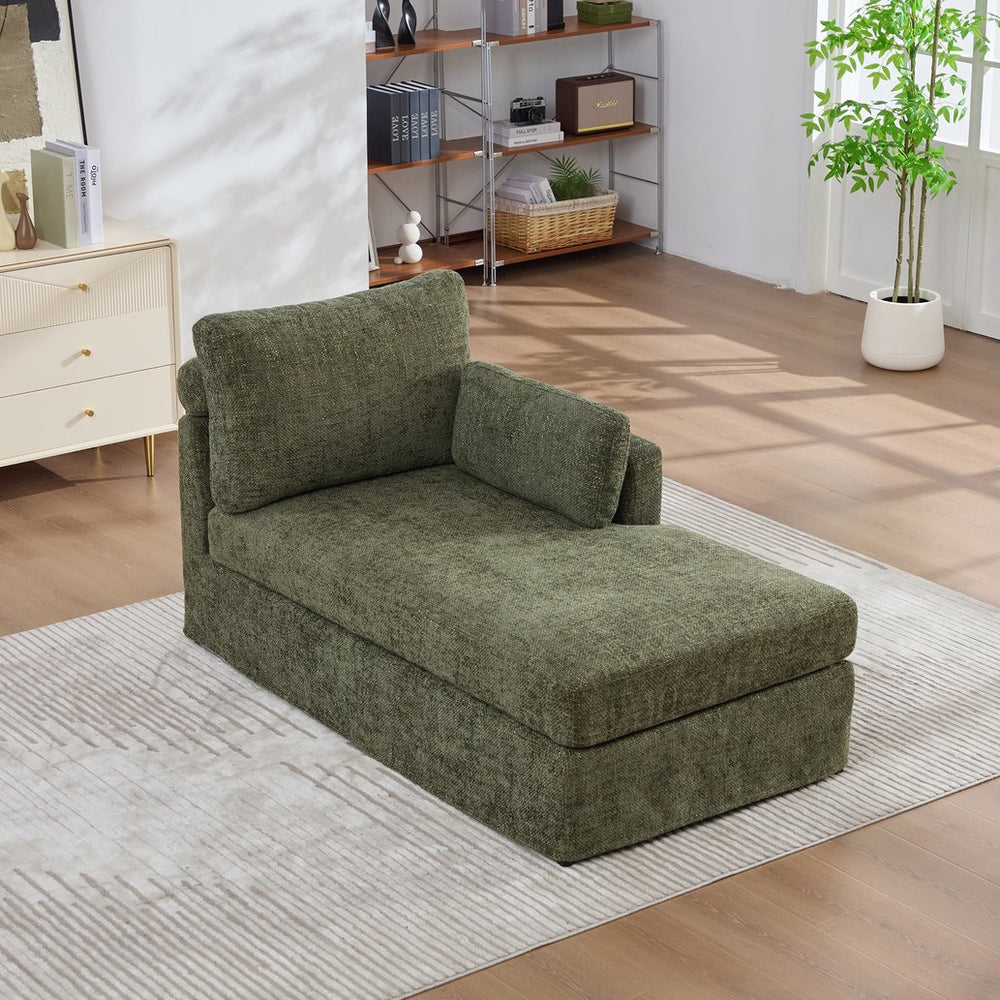 English Elm 31.69" Chenille Modular Sofa Bed with Pocketed Springs and Metal Legs for Apartments W3189P438360
