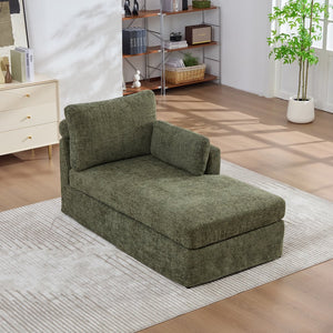 English Elm 31.69" Chenille Modular Sofa Bed with Pocketed Springs and Metal Legs for Apartments W3189P438360
