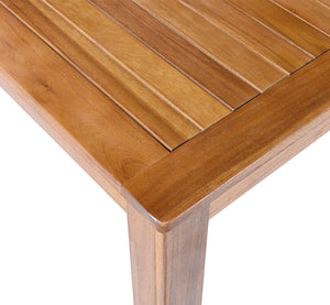 English Elm Topmax Solid Acacia Outdoor Dining Table Slatted Wood Top Seats Six Patio Garden N717P374325N