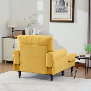 English Elm Modern Chenille Recliner Chaise Lounge Sofa Chair with High-Resilience Foam, Wide Seat, 550lb Capacity Mustard yellow W395P371336