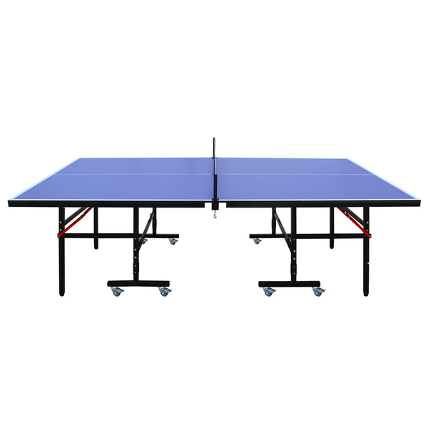 English Elm 8ft Foldable Ping Pong Table Steel Frame Game Room Set with Net Paddles and Balls W1408P231630