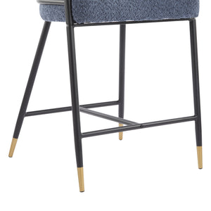 English Elm Christopher Knight Home® - 26" Upholstered Counter Stool Set of 2 with Bouclé Fabric and Iron Frame, Contemporary Comfort and Style Gold+Black,Navy Blue N771P288863U