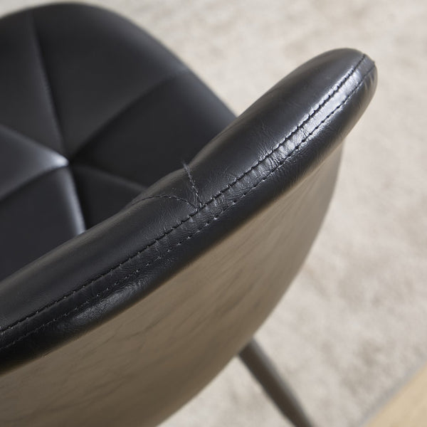 English Elm Dining Chairs Set Of 4 - Modern Ergonomic Faux Leather With Metal Legs For Stylish Dining Spaces W3112P262800