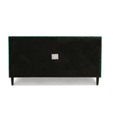 English Elm Aspen Vertical Tufted Modern Headboard Platform Bed Set, King, Evergreen Velvet