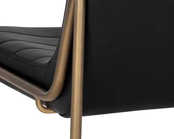 Sunpan Anton Dining Chair – Stylish Bravo Cream Faux Leather with Rustic Bronze Frame for Modern Spaces Vintage Black