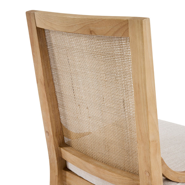 English Elm Christopher Knight Home® - Upholstered Dining Chair Set Of 4 With Natural Cane Backs, Soft Beige Seats & Durable Rubber Wood Legs N768P367152N_4