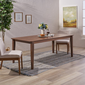 English Elm Christopher Knight Home® - DINING Rustic Farmhouse Slatted Top Table with Solid Rubberwood Construction and Tapered Square Legs Walnut 65643.00
