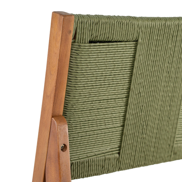 English Elm Outdoor Acacia Wood Barstools Set of 2 Wicker Back Patio Seating with Cushions Cream,Green,Teak N773P358719G