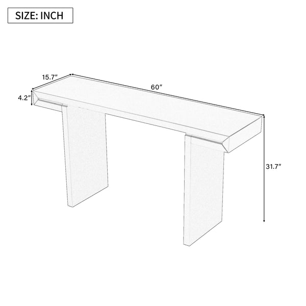 English Elm U-style 60 Inch Geometric Console Table Painted Mdf Foyer Entryway Living Room N711P303209V