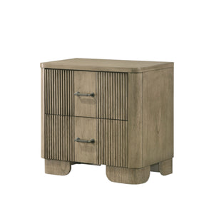 English Elm Lakkari Antique Oak Two Drawer Nightstand with Dovetail Joinery and Felt Lined Storage B2756P493477