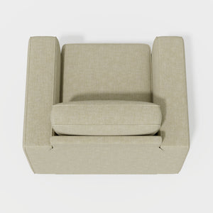 English Elm Swivel Linen Accent Chair 36" Wide Mid-Century Modern Ergonomic Back 360° Rotation Beige Sofa T3950P387637