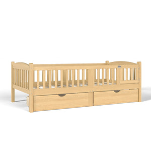 English Elm Metal Twin Over Full Bunk Bed White Steel Frame Space Saving Slat Support for Teens Natural W1580P383110