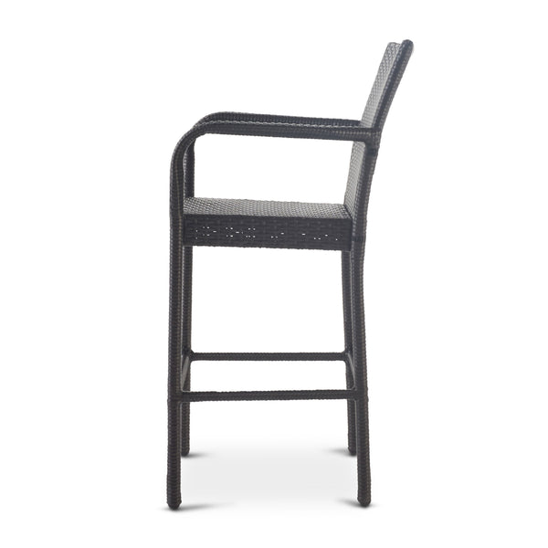 English Elm Christopher Knight Home® - Littleton Outdoor Barstool Set Of 2 - Stylish Grey Wicker For Modern Patios & Poolside Relaxation 57113.00GRY