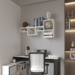 English Elm Wall Shelf Kiowa White – Sleek Engineered Wood Wall-Mounted Office Organizer for Books & Decor (36.6") B092P238738