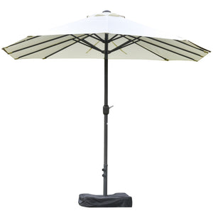 English Elm Outsunny 15' Rectangular Double-Sided Market Umbrella With Crank – Perfect Shade For Patios & Pools W2225P200510-GIGA