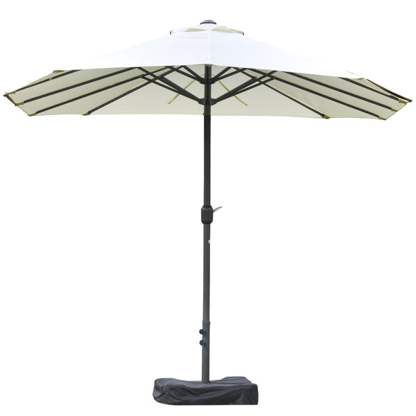 English Elm Outsunny 15' Rectangular Double-Sided Market Umbrella With Crank – Perfect Shade For Patios & Pools W2225P200510-GIGA