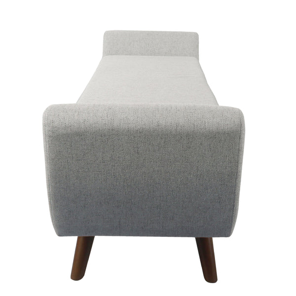 English Elm Rae Woven Fabric Storage Bench Ottoman with Arms and Walnut Legs for Bedroom B056P412631