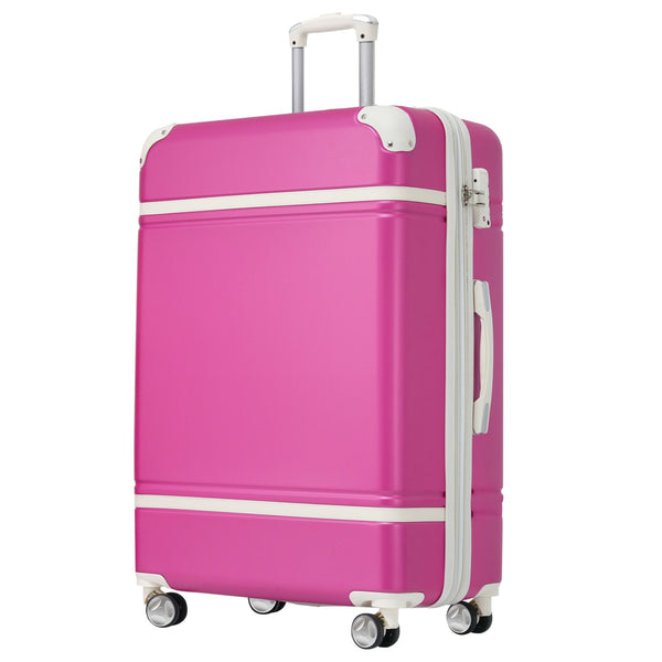 English Elm Hardshell Abs Suitcase Set with Tsa Lock Spinner Wheels Expandable 28 Inch Travel Pink N732P193485H