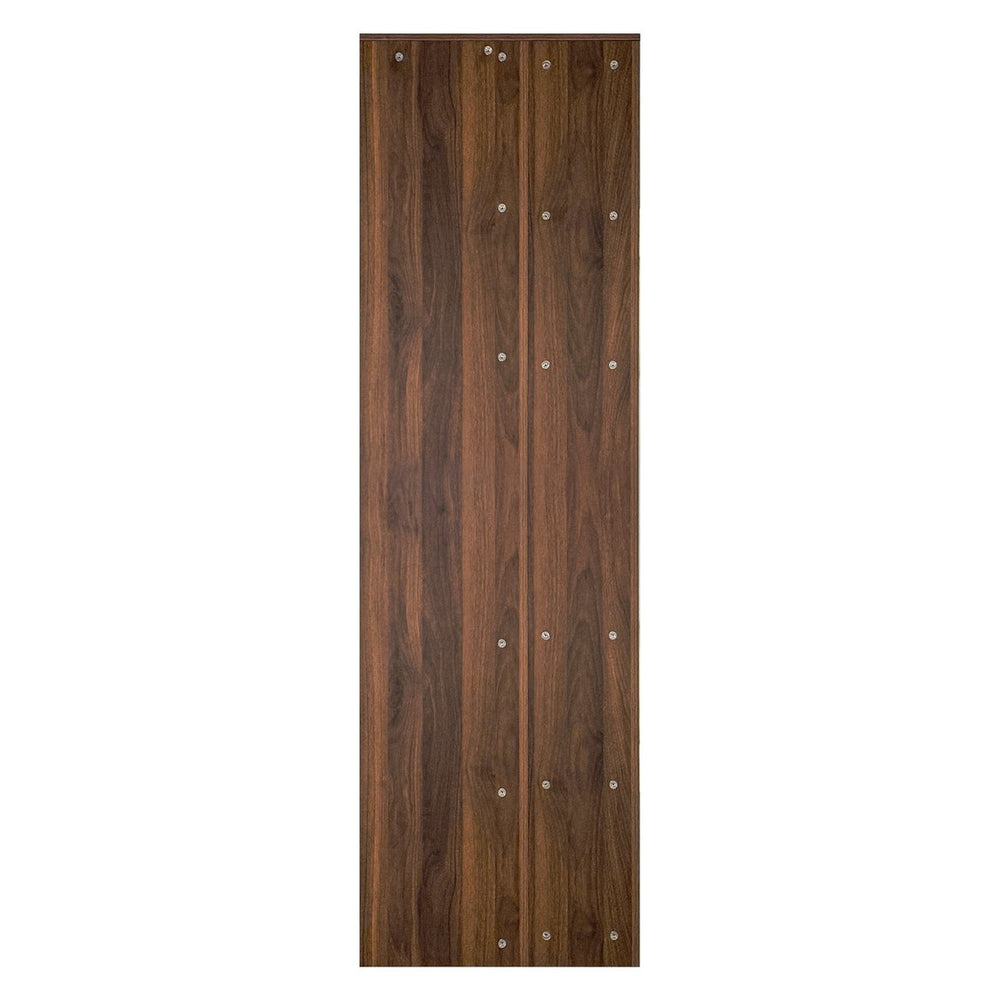 English Elm 70" Glass Display Cabinet with 5-Tier Pull-Out Shelves, Adjustable LED Lighting, Versatile Storage W331S00196