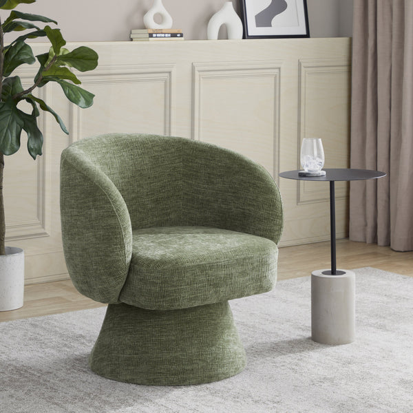 English Elm Swivel Accent Chair Silver Velvet Seat Gold X Pedestal Base Glam Living Room Green B202P471331