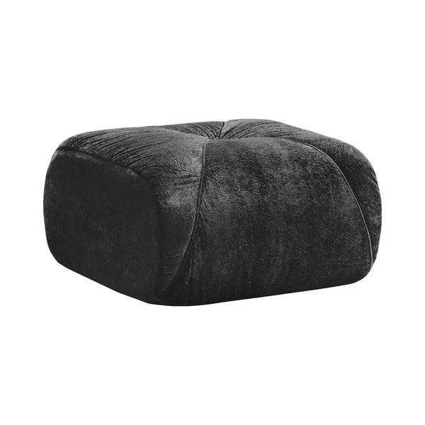 English Elm Ottoman Velvet Tufted Modular Cloud Sofa Plush High Density Foam Living Room Seating Black W714P387044