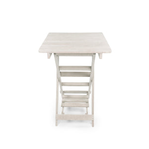 English Elm Summit Ridge Recycled Hdpe Outdoor Folding Bar Table Weather Resistant Eco Patio Ivory B2745P409714