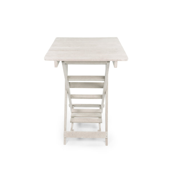 English Elm Summit Ridge Recycled Hdpe Outdoor Folding Bar Table Weather Resistant Eco Patio Ivory B2745P409714