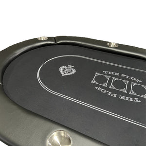 English Elm Ino Design Foldable Oval Poker Table Eight Player Felt Surface with Padded Rails Black W2748P433940