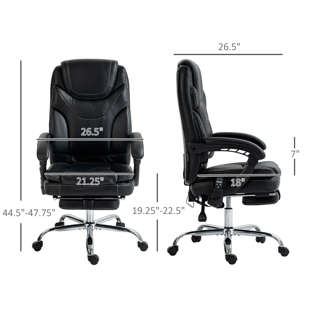 English Elm Black Quilted High Back Ergonomic Chair with Footrest for Home Office Comfort T3971P410643