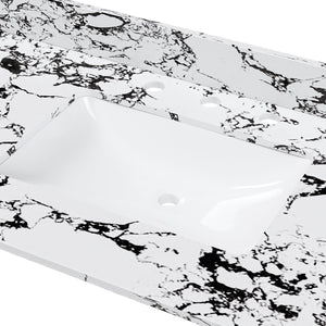 English Elm 43"X22" Bathroom Vanity Top With Undermount Sink & Backsplash - Panda White Artificial Marble Elegance W509P362108