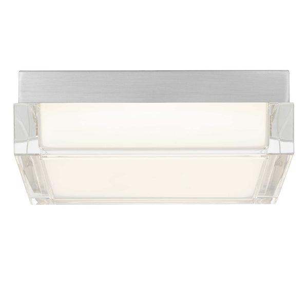 English Elm 8-inch Matte Flush Mount Led Ceiling Light with Frosted Diffuser for Modern Spaces Chrome B370P398963