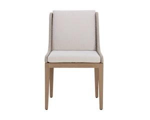 Sunpan Sorrento Dining Chair - Modern Outdoor Seating with Durable Teak Wood and Fade-Resistant Fabric Drift Brown / Palazzo Cream