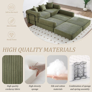 English Elm United We Win Convertible Folding Sofa Bed - Cozy Corduroy Memory Foam For Living Room & Guest Use W1568S00250-GIGA